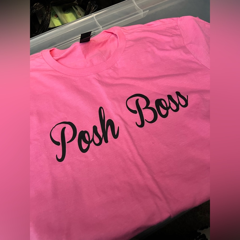 New, never worn Posh Boss pink short sleeve shirt, size XL
